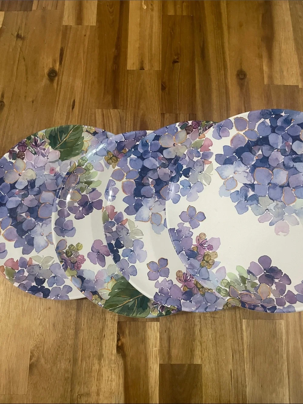 Floral Hydrangea Plates  - Elegant Home Dining